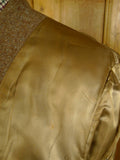 25/0684 beautiful near immaculate genuine 1940s 1950s lovat brown green harris tweed overcoat w/ gauntlet cuff 41-42