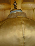 25/0684 beautiful near immaculate genuine 1940s 1950s lovat brown green harris tweed overcoat w/ gauntlet cuff 41-42