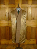 25/0684 beautiful near immaculate genuine 1940s 1950s lovat brown green harris tweed overcoat w/ gauntlet cuff 41-42
