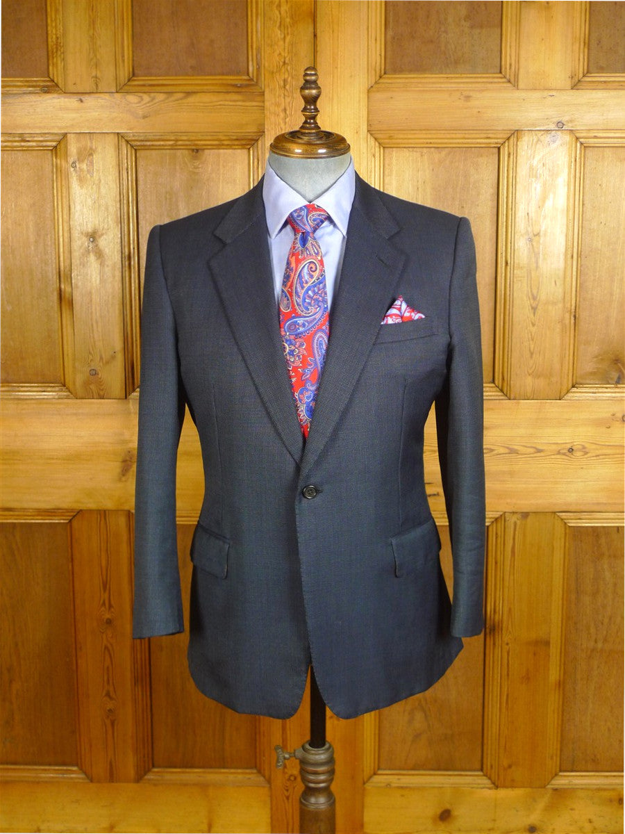 25/0698 huntsman savile row blue nailhead weave 2 piece suit w/ spare trouser 40 short