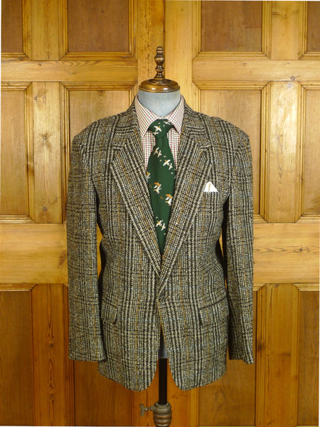 25/0710 vintage austin reed cue by tommy nutter glen check 1 button tweed sports jacket blazer 40 regular