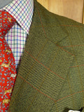 25/0721 wonderful 1960s vintage british green check worsted twist tweed 'mod' coat overcoat 36-38
