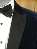 25/0712 immaculate simon carter midnight blue velvet / grosgrain peak lapel velvet dinner / smoking jacket (rrp £550) 41-42 regular