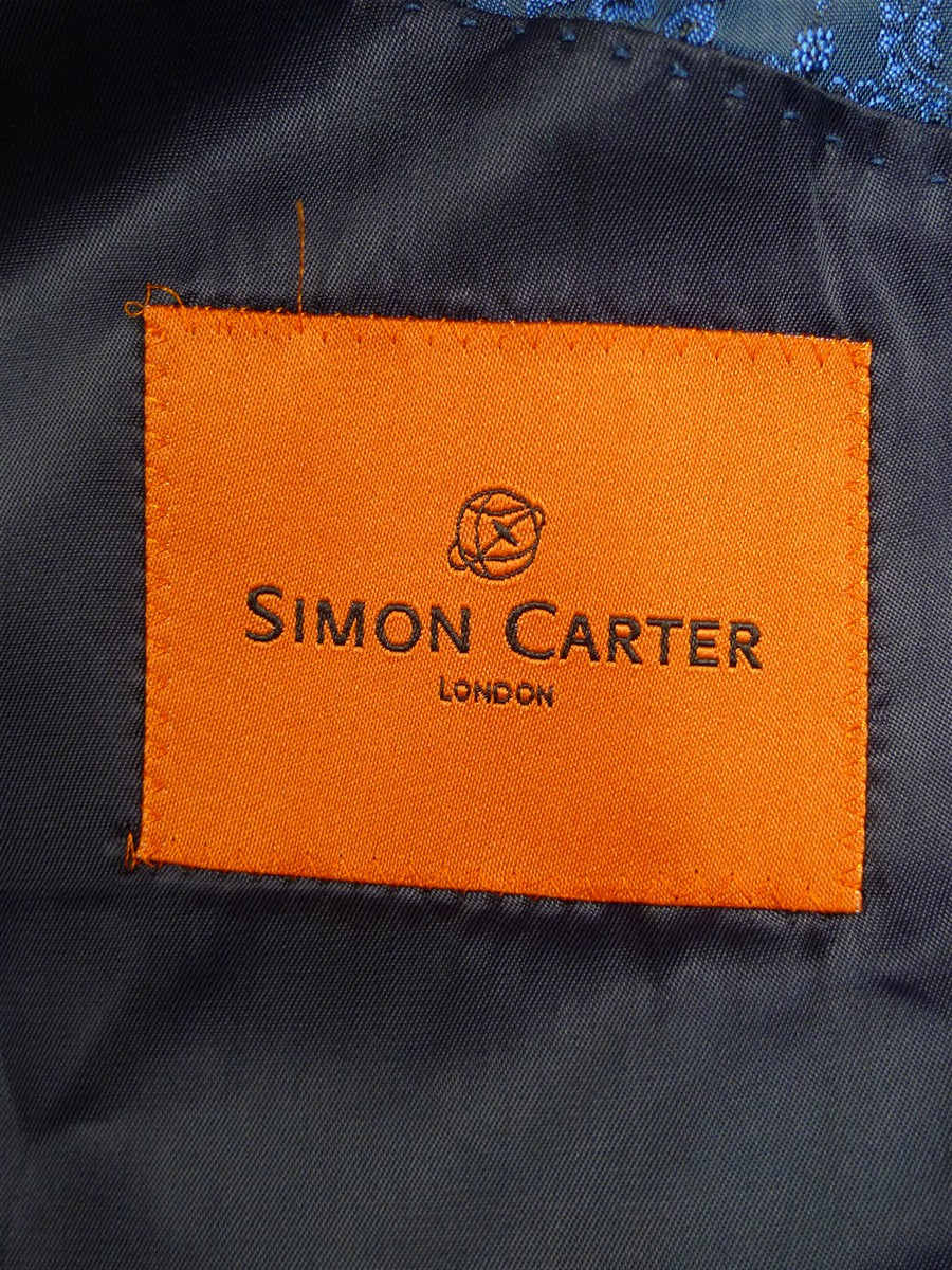 25/0712 immaculate simon carter midnight blue velvet / grosgrain peak lapel velvet dinner / smoking jacket (rrp £550) 41-42 regular