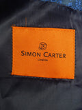 25/0712 immaculate simon carter midnight blue velvet / grosgrain peak lapel velvet dinner / smoking jacket (rrp £550) 41-42 regular