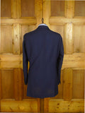 25/0716 anderson & sheppard 2006 savile row bespoke navy blue d/b worsted & mohair blazer 47 extra long