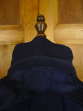 25/0716 anderson & sheppard 2006 savile row bespoke navy blue d/b worsted & mohair blazer 47 extra long