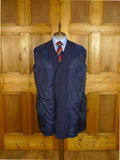 25/0716 anderson & sheppard 2006 savile row bespoke navy blue d/b worsted & mohair blazer 47 extra long