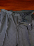 25/0727 immaculate hk bespoke tailored italian cloth 'cashmere stripe' fine worsted high-rise morning trouser 45