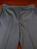25/0727 immaculate hk bespoke tailored italian cloth 'cashmere stripe' fine worsted high-rise morning trouser 45