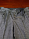 25/0726 immaculate hk bespoke tailored 'cashmere stripe' fine worsted high-rise morning trouser 46