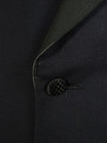 25/0718 vintage 1981 anderson & sheppard savile row bespoke midnight blue barathea d/b dinner jacket w/ grosgrain facings 45 extra long