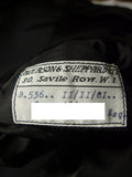 25/0718 vintage 1981 anderson & sheppard savile row bespoke midnight blue barathea d/b dinner jacket w/ grosgrain facings 45 extra long
