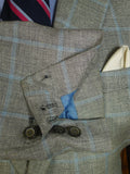 25/0709 immaculate harvie & hudson jermyn st italian silk linen wool wp check sports jacket blazer 47 long
