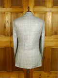 25/0709 immaculate harvie & hudson jermyn st italian silk linen wool wp check sports jacket blazer 47 long