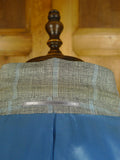 25/0709 immaculate harvie & hudson jermyn st italian silk linen wool wp check sports jacket blazer 47 long