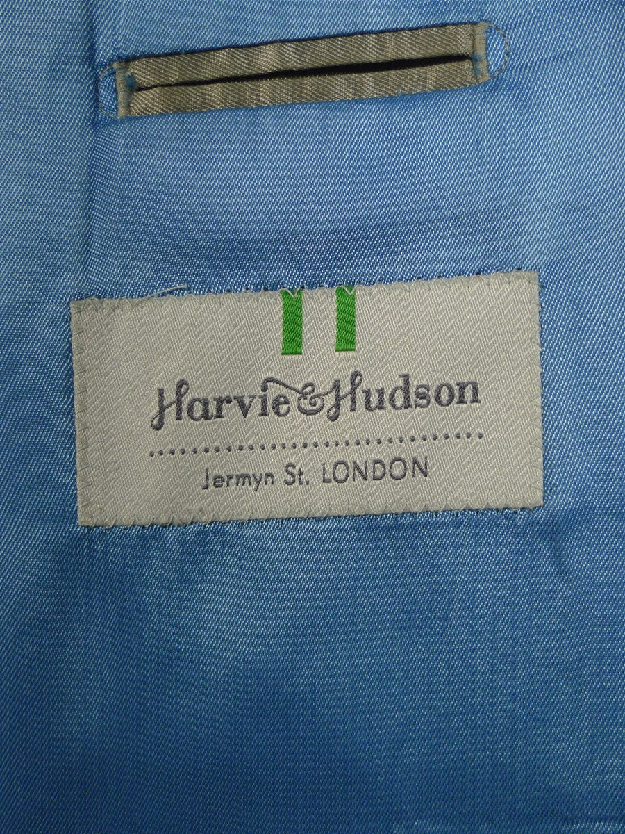 25/0709 immaculate harvie & hudson jermyn st italian silk linen wool wp check sports jacket blazer 47 long