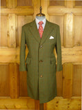 25/0721 wonderful 1960s vintage british green check worsted twist tweed 'mod' coat overcoat 36-38