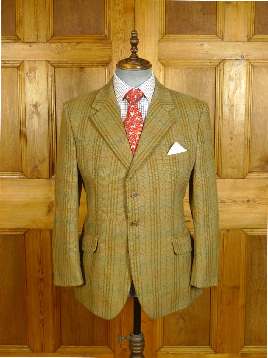 25/0746 vintage british green wp check tweed jacket for goodwood revival 42 short