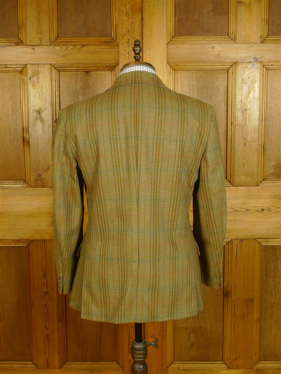 25/0746 vintage british green wp check tweed jacket for goodwood revival 42 short