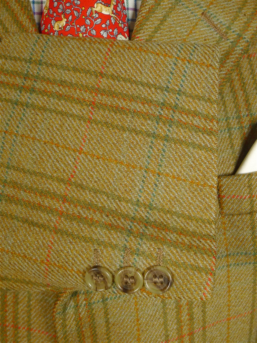 25/0746 vintage british green wp check tweed jacket for goodwood revival 42 short