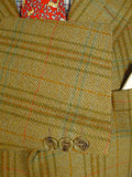 25/0746 vintage british green wp check tweed jacket for goodwood revival 42 short