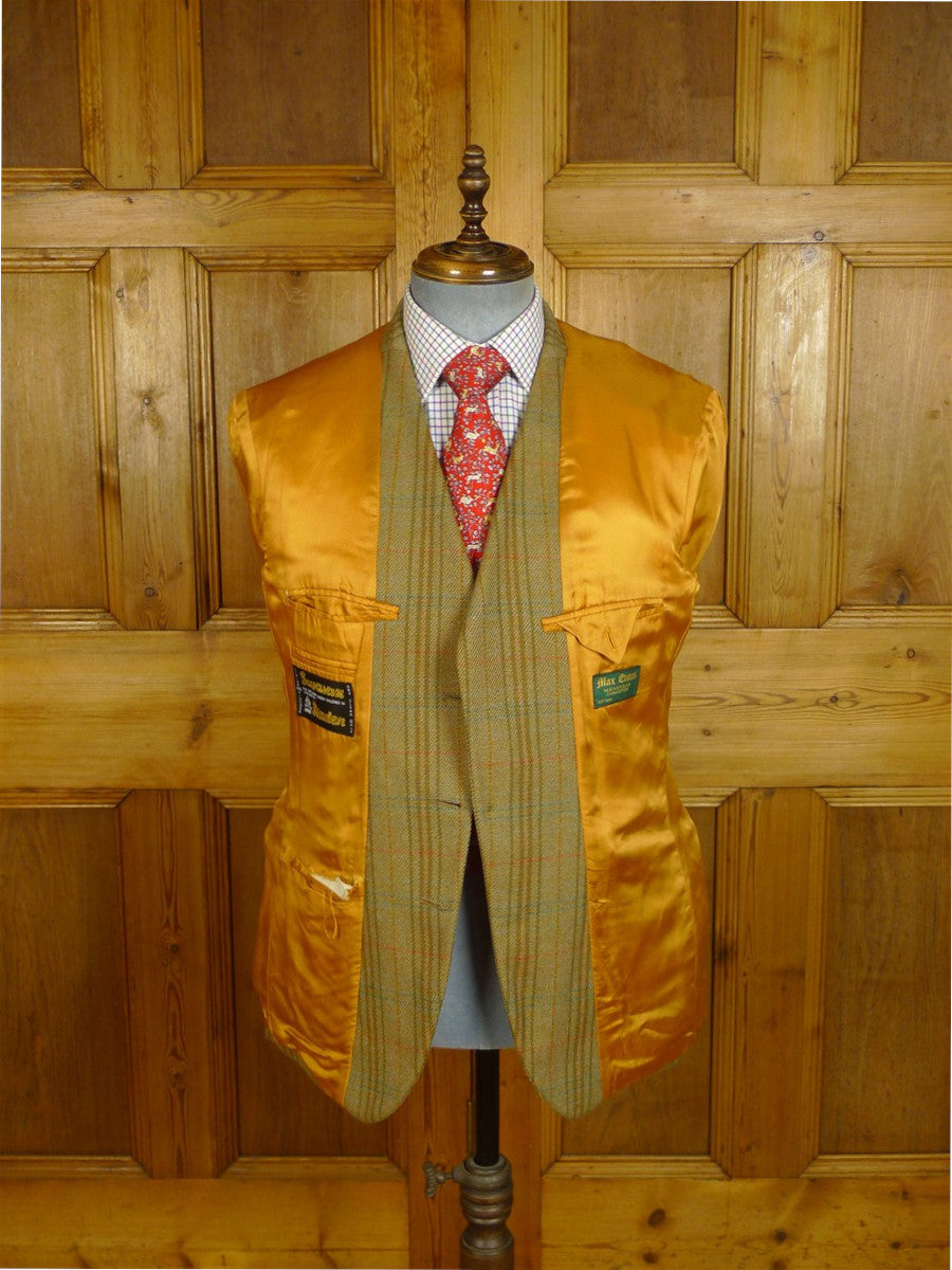 25/0746 vintage british green wp check tweed jacket for goodwood revival 42 short