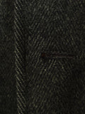 25/0791 vintage hand tailored wool & cashmere grey herringbone overcoat 46