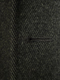 25/0791 vintage hand tailored wool & cashmere grey herringbone overcoat 46