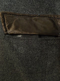 25/0791 vintage hand tailored wool & cashmere grey herringbone overcoat 46