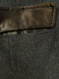 25/0791 vintage hand tailored wool & cashmere grey herringbone overcoat 46