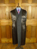25/0791 vintage hand tailored wool & cashmere grey herringbone overcoat 46