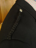 25/0749 immaculate vintage black barathea wool prince charlie kilt jacket 50 long
