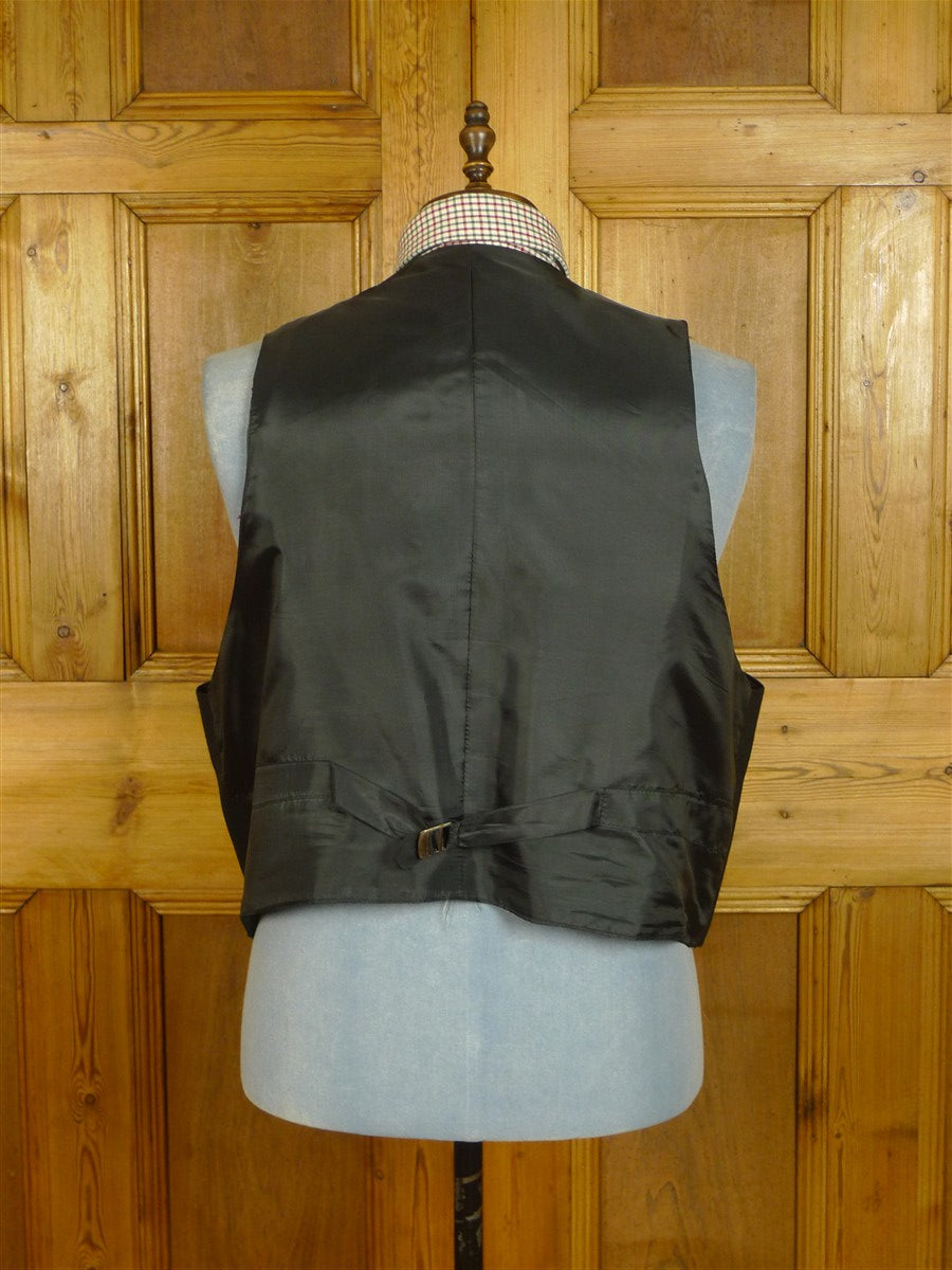 25/0764 vintage scottish black barathea wool prince charlie waistcoat 50 long