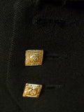 25/0764 vintage scottish black barathea wool prince charlie waistcoat 50 long