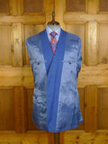 25/0774 anderson & sheppard 2006 savile row bespoke blue linen suit 48 extra long