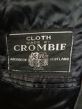 25/0787 immaculate vintage heavyweight grey crombie wool & cashmere overcoat w/ tartan backing 42-44