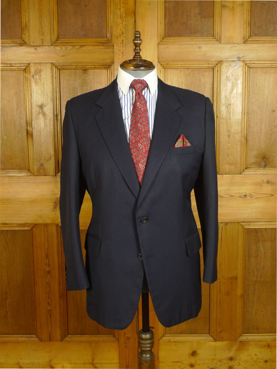 25/0777 huntsman 1996 savile row bespoke navy blue worsted suit 44 regular