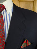 25/0777 huntsman 1996 savile row bespoke navy blue worsted suit 44 regular