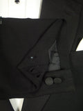 25/0778 vintage fulham road bespoke black barathea wool / grosgrain silk dinner suit 41 regular