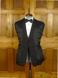 25/0778 vintage fulham road bespoke black barathea wool / grosgrain silk dinner suit 41 regular