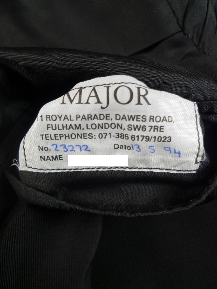 25/0778 vintage fulham road bespoke black barathea wool / grosgrain silk dinner suit 41 regular