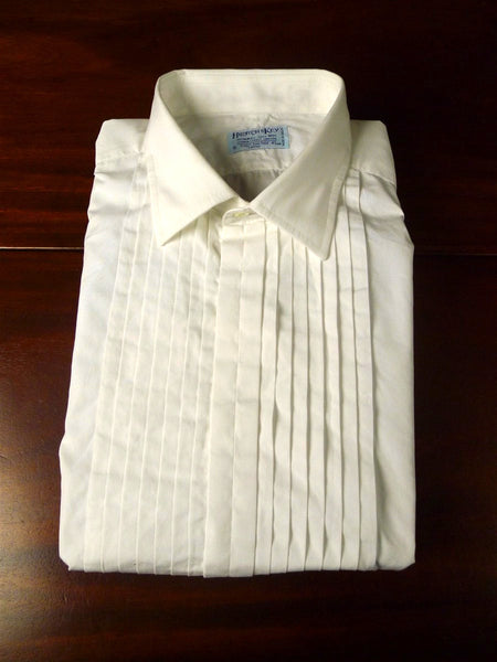 25/0796 near immaculate hilditch & key jermyn st white pleated cotton evening dress shirt 18