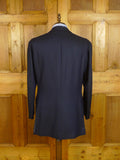 25/0771 vintage anderson & sheppard 1984 savile row bespoke navy blue herringbone wool d/b blazer jacket 44 extra long