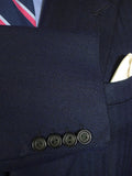 25/0771 vintage anderson & sheppard 1984 savile row bespoke navy blue herringbone wool d/b blazer jacket 44 extra long