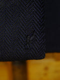 25/0771 vintage anderson & sheppard 1984 savile row bespoke navy blue herringbone wool d/b blazer jacket 44 extra long