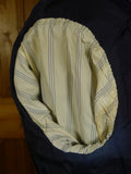 25/0771 vintage anderson & sheppard 1984 savile row bespoke navy blue herringbone wool d/b blazer jacket 44 extra long