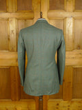 25/0807 phillip alexander 2019 savile row bespoke green wp check tweed jacket w/ gauntlet cuff 42 long