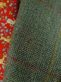 25/0807 phillip alexander 2019 savile row bespoke green wp check tweed jacket w/ gauntlet cuff 42 long