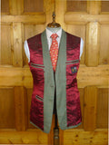 25/0807 phillip alexander 2019 savile row bespoke green wp check tweed jacket w/ gauntlet cuff 42 long